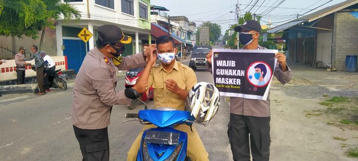 Polsek Kundur Razia Masker, Puluhan Orang Terjaring Razia