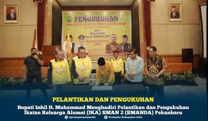 Bupati Inhil H. Muhammad Wardan Hadiri Pelantikan dan Pengukuhan IKA SMANDA Pekanbaru