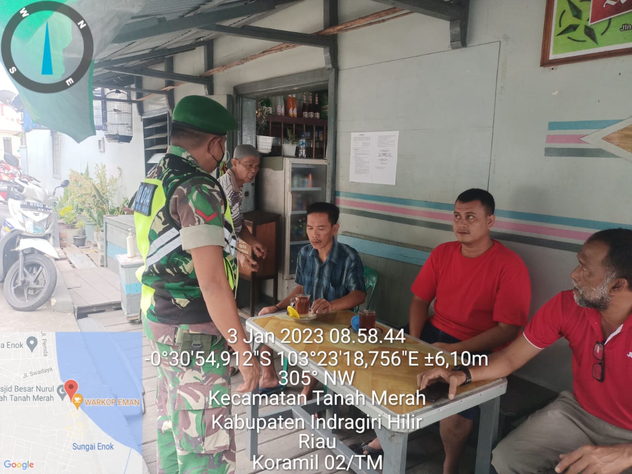 Kopda M Adrian Babinsa Koramil 02/TM Giat Gakplin Protkes di Wilayah Desa Tanah Merah 